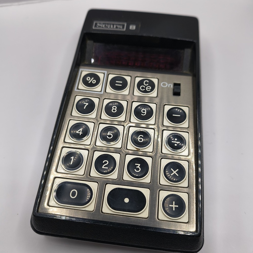 Vintage Sears 8 Portable Electronic Calculator w/ Case - Parts Repair - Display
